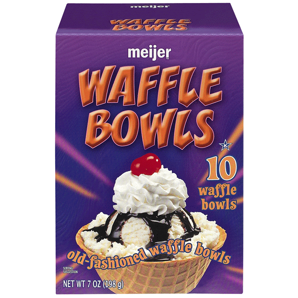 slide 1 of 1, Meijer Waffle Bowls, 10 ct