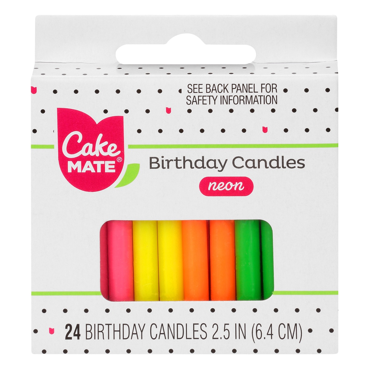 slide 1 of 1, Cake Mate 2.5 Inch Neon Birthday Candles 24 ea, 24 ct