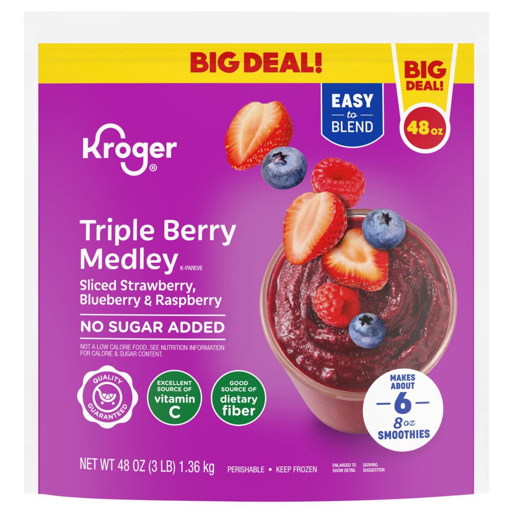 slide 1 of 1, Kroger® Triple Berry Medley Smoothie, 48 oz