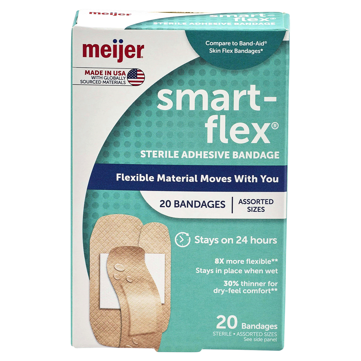 slide 1 of 4, Meijer Smart-Flex Adhesive Bandages, 20 ct