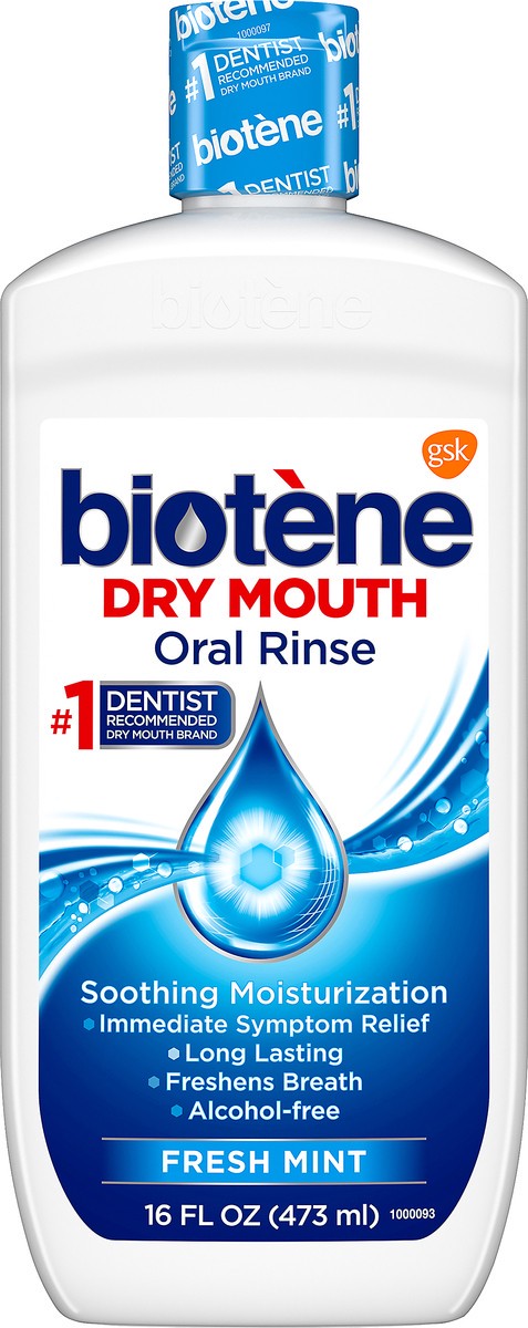 slide 7 of 7, Biotène Dry Mouth Fresh Mint Oral Rinse 16 oz, 16 fl oz