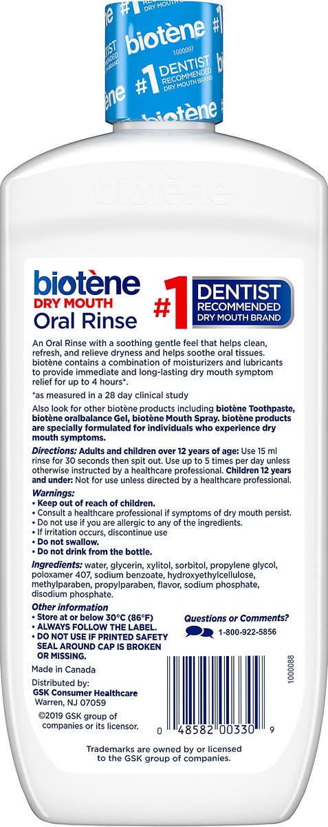 slide 4 of 7, Biotène Dry Mouth Fresh Mint Oral Rinse 16 oz, 16 fl oz