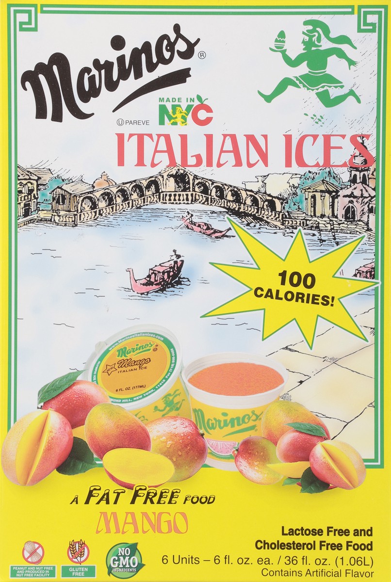 slide 4 of 17, Marino's Fat Free Mango Italian Ices 6 - 6 fl oz Units, 6 ct; 6 fl oz
