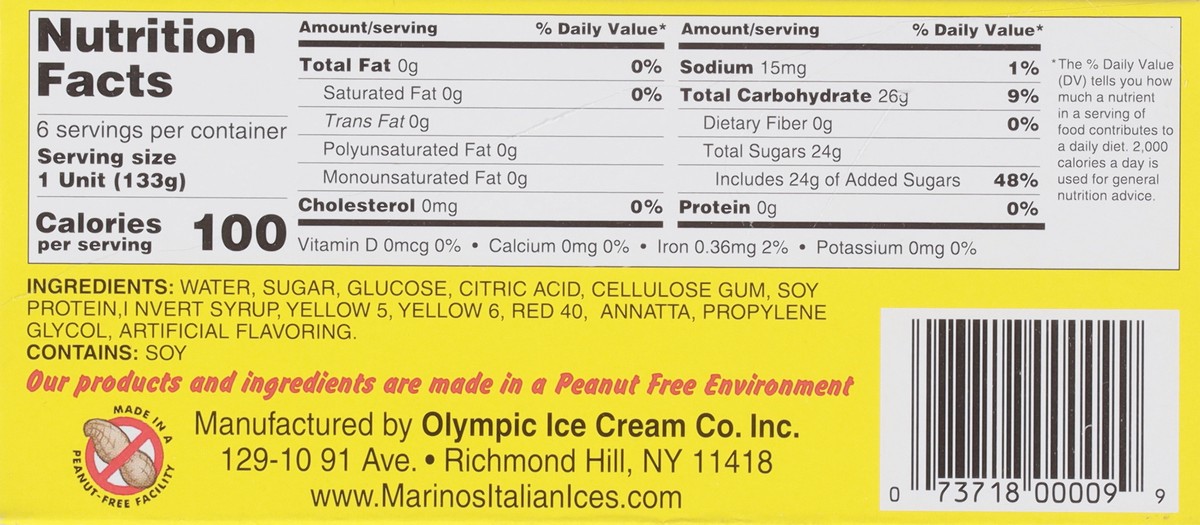 slide 16 of 17, Marino's Fat Free Mango Italian Ices 6 - 6 fl oz Units, 6 ct; 6 fl oz
