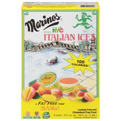 Marino's Fat Free Mango Italian Ices - 6 x 6 fl oz Units