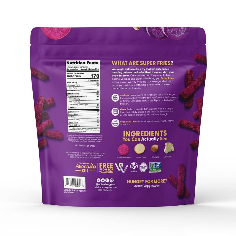 slide 2 of 3, Actual Veggies Purple Sweet Potato Super Fries 14 oz, 14 oz