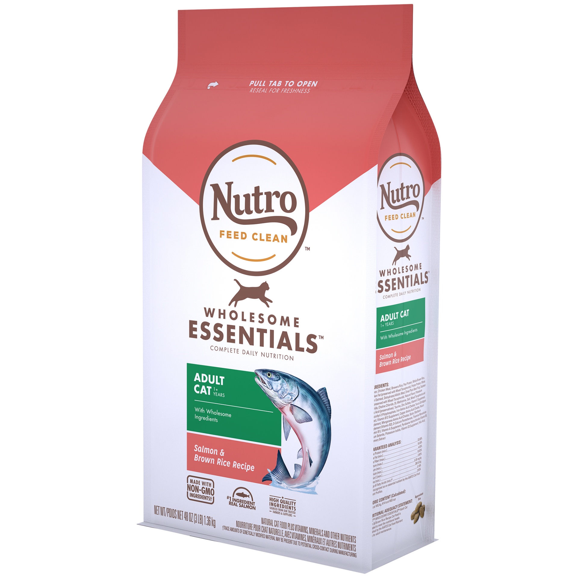 NUTRO WHOLESOME ESSENTIALS Adult Natural Dry Cat Food Salmon & Brown Rice Recipe 48 oz | Shipt