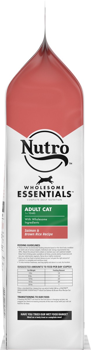 slide 6 of 9, NUTRO WHOLESOME ESSENTIALS Adult Natural Dry Cat Food Salmon & Brown Rice Recipe, 3 lb. Bag, 48 oz