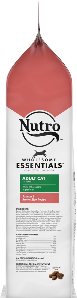 slide 3 of 9, NUTRO WHOLESOME ESSENTIALS Adult Natural Dry Cat Food Salmon & Brown Rice Recipe, 3 lb. Bag, 48 oz