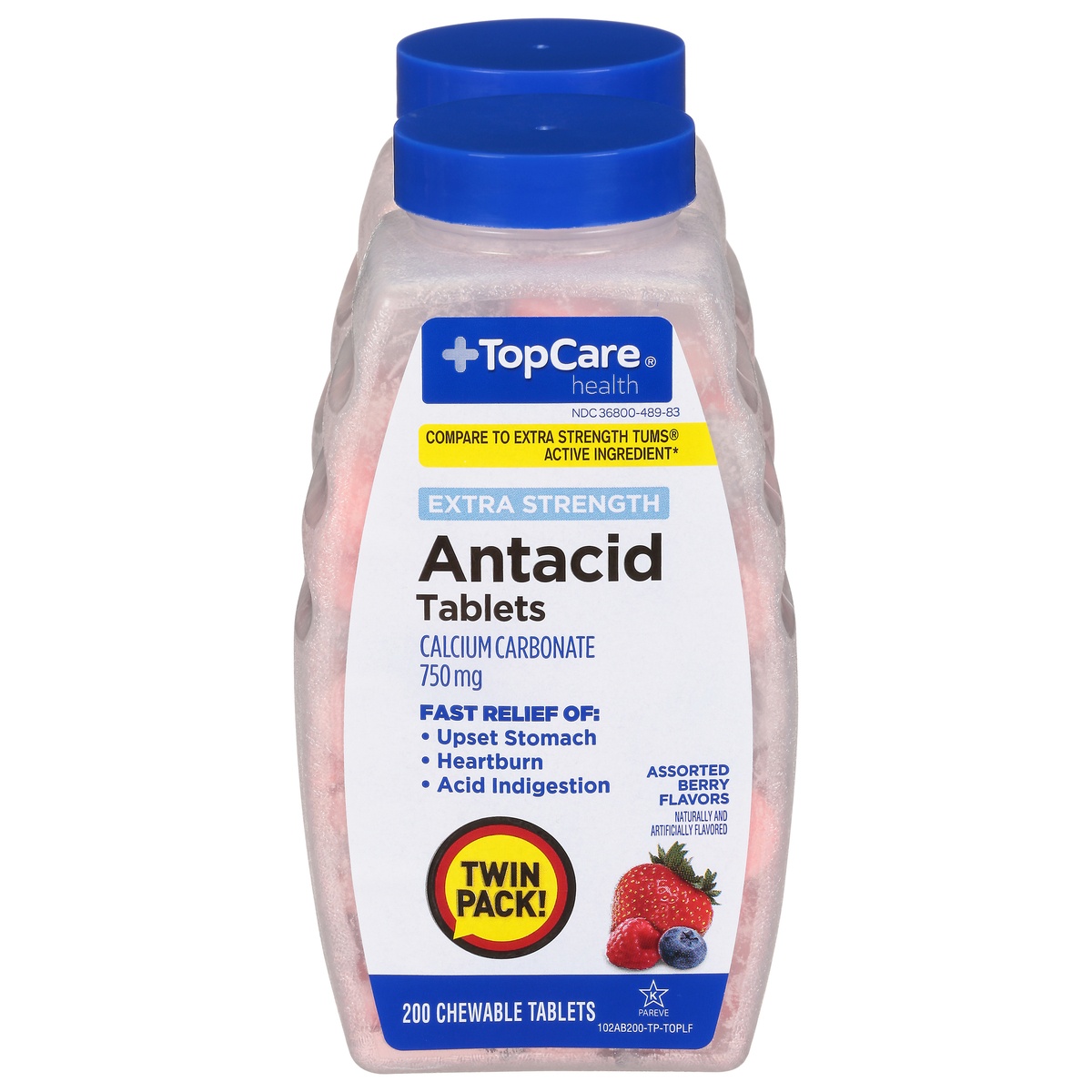 TopCare Extra Strength Antacid Calcium Carbonate 750 Mg Chewable