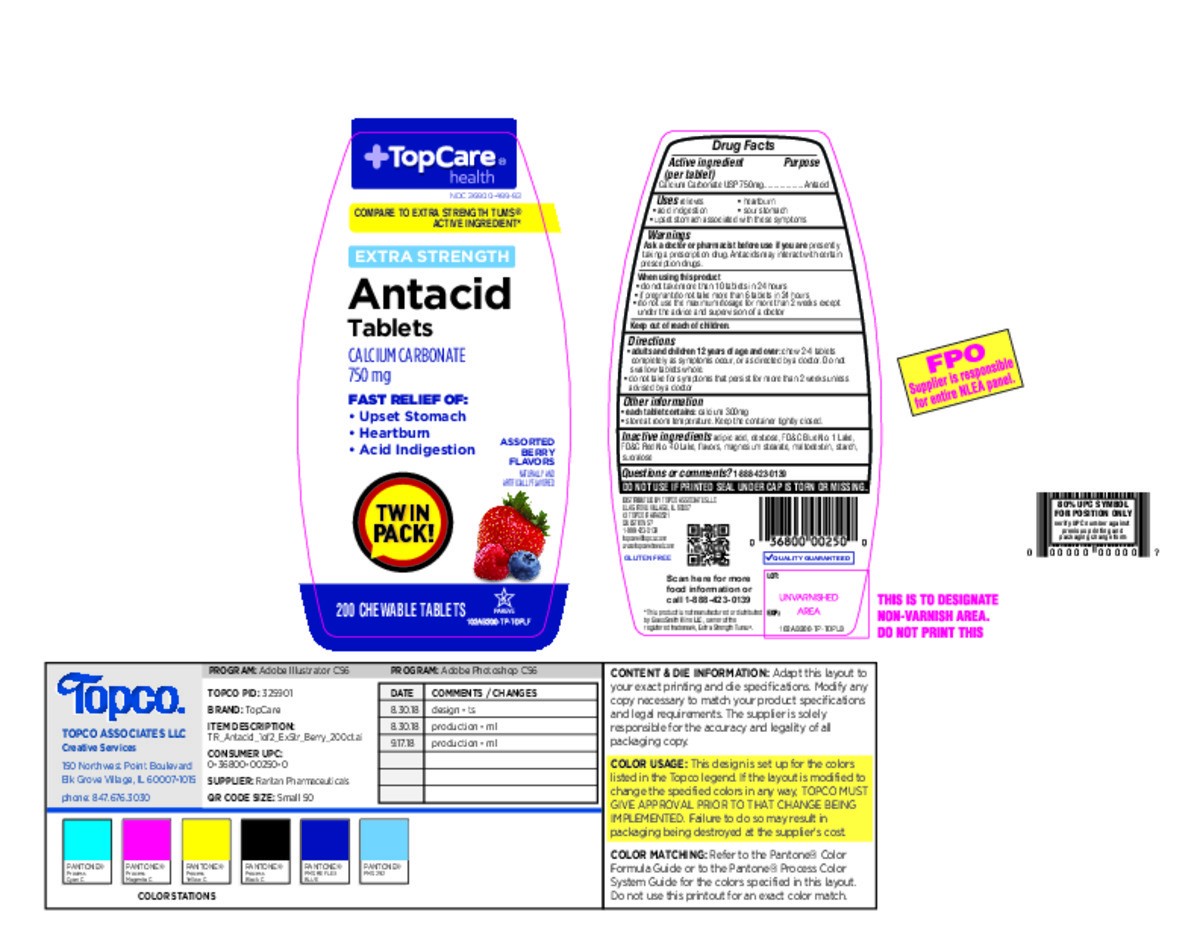 slide 6 of 15, TopCare Extra Strength Antacid Chewable Tablets 2Pk Assorted Berry Flavors, 200 ct