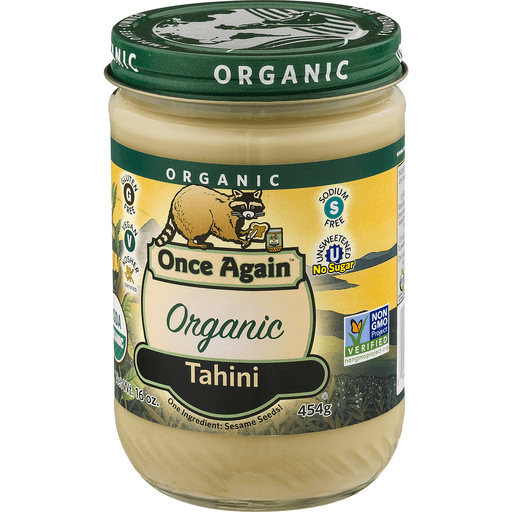 slide 3 of 9, Once Again Nut Butter Organic Unsweetened Salt Free Tahini, 16 oz