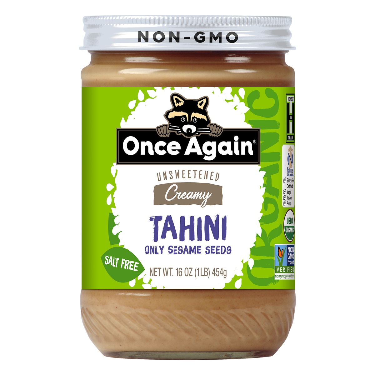 slide 1 of 1, Once Again Organic Creamy Unsweetened Tahini 16 oz, 