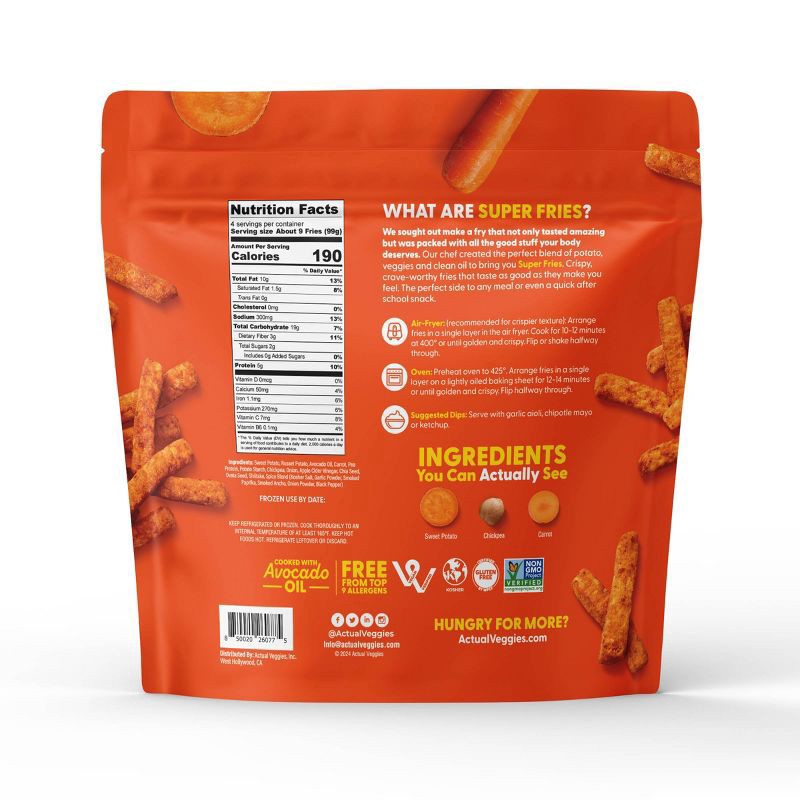 slide 3 of 3, Actual Veggies Sweet Potato Super Fries 14 oz, 14 oz