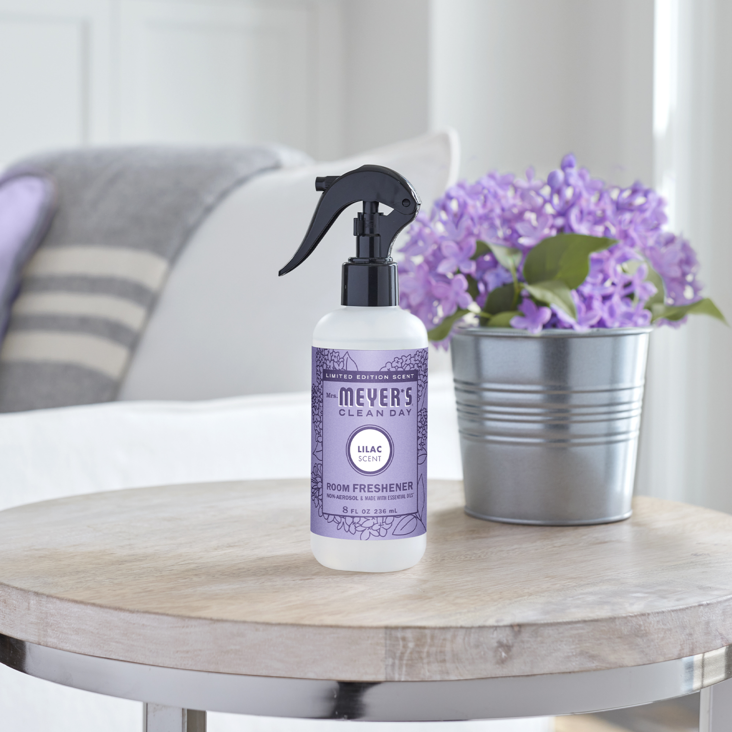 slide 6 of 6, Mrs. Meyer's Clean Day Room Freshener, Lilac Scent, 8 Ounce Non-Aerosol Spray Bottle, 8 oz