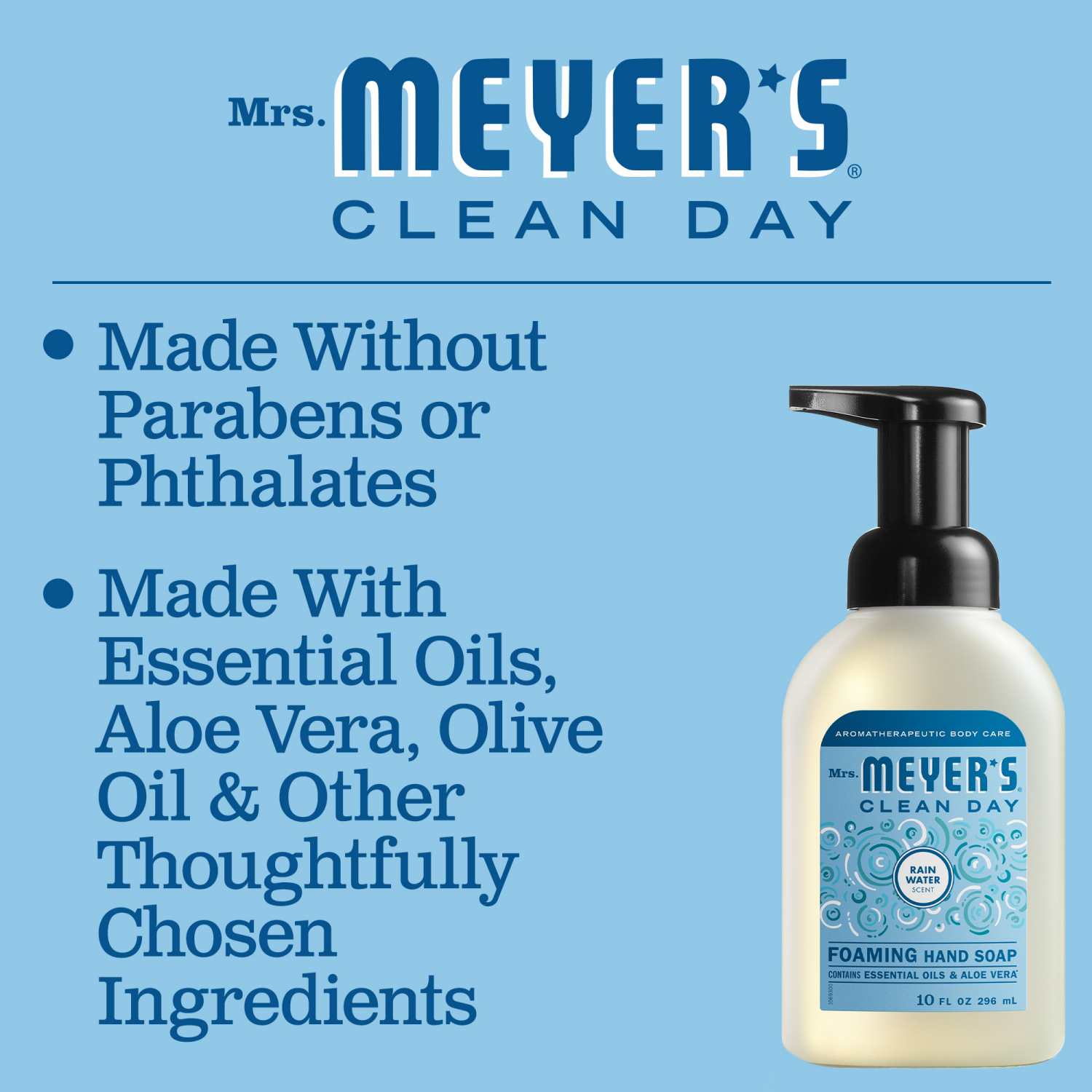slide 4 of 5, Mrs. Meyer's Clean Day Rain Water Scent Foaming Hand Soap 10 oz, 10 fl oz
