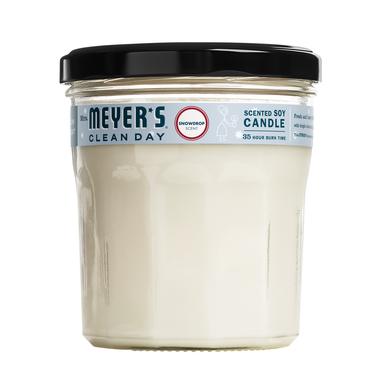 slide 1 of 6, Mrs. Meyer's Clean Day Scented Soy Candle, Large, Limited Edition Snowdrop Scent, 7.2 Ounce Candle, 7.2 oz