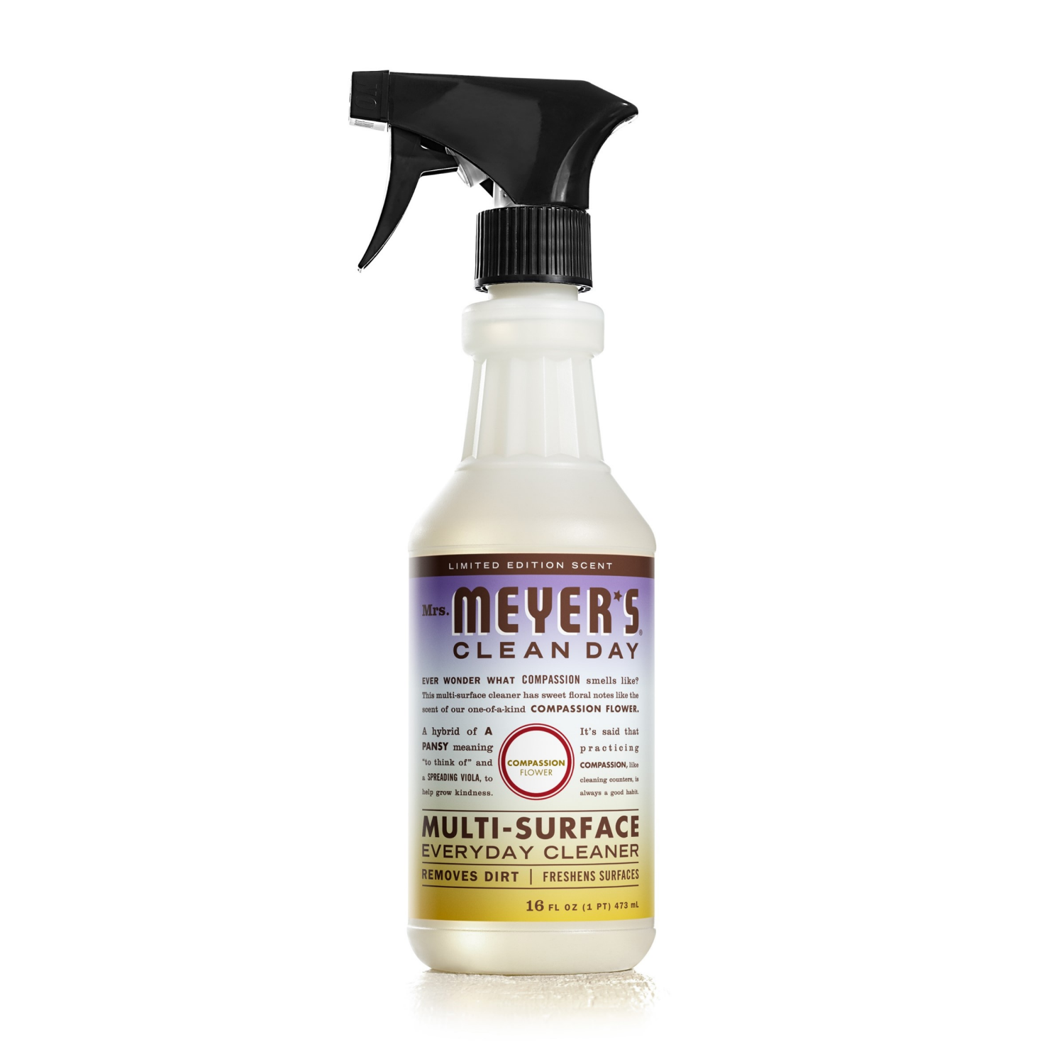 slide 1 of 4, Mrs. Meyer's Multi-Surface Compassion Flower Everyday Cleaner 16 fl oz, 16 fl oz