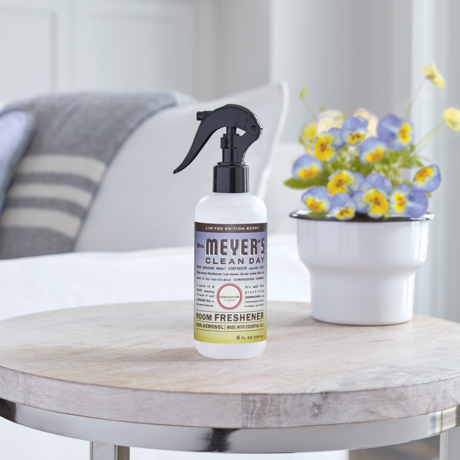 slide 2 of 5, Mrs. Meyer's Clean Day Non-Aerosol Compassion Flower Room Freshener 8 fl oz, 8 fl oz