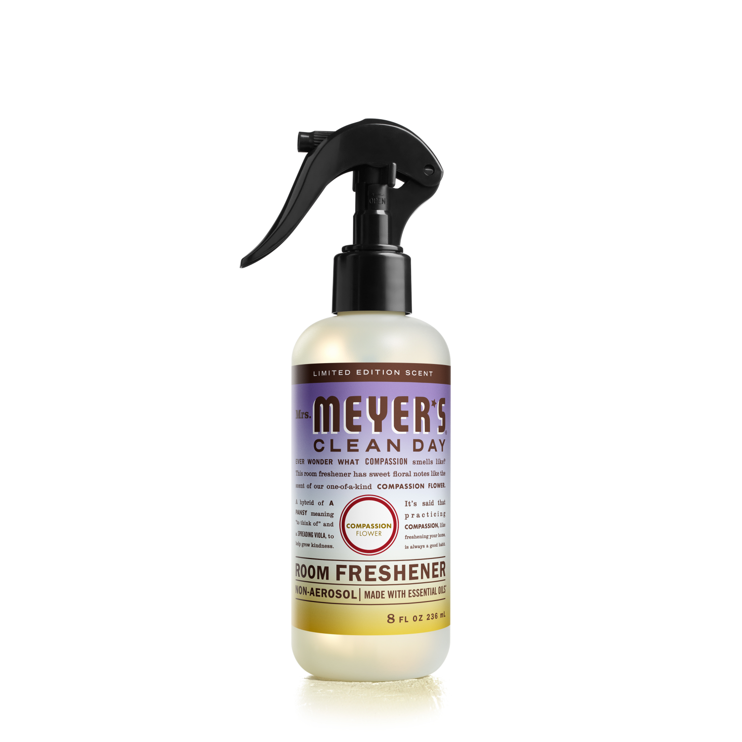 slide 1 of 5, Mrs. Meyer's Clean Day Non-Aerosol Compassion Flower Room Freshener 8 fl oz, 8 fl oz