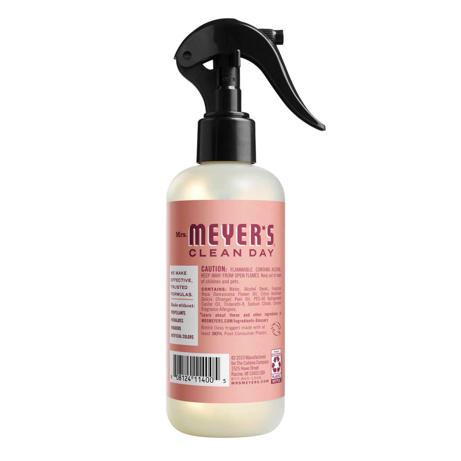 slide 4 of 6, Mrs. Meyer's Clean Day Room Freshener, Rose Scent, 8 Ounce Non-Aerosol Spray Bottle, 8 fl oz