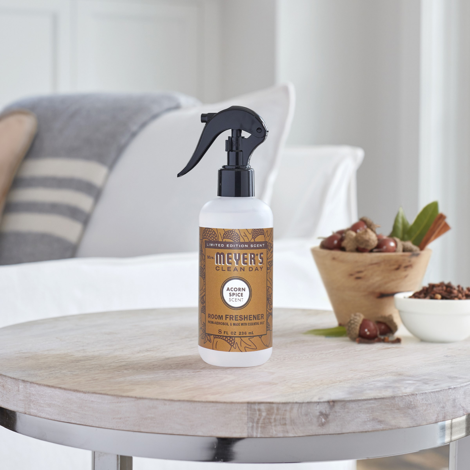 slide 2 of 5, Mrs. Meyer's Clean Day Acorn Spice Room Freshener, 8 fl oz