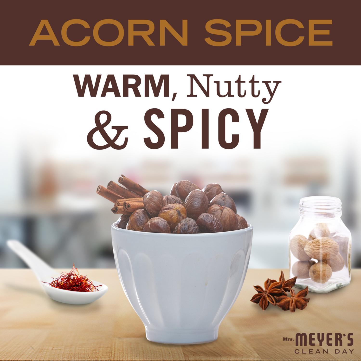 slide 3 of 5, Mrs. Meyer's Clean Day Acorn Spice Room Freshener, 8 fl oz