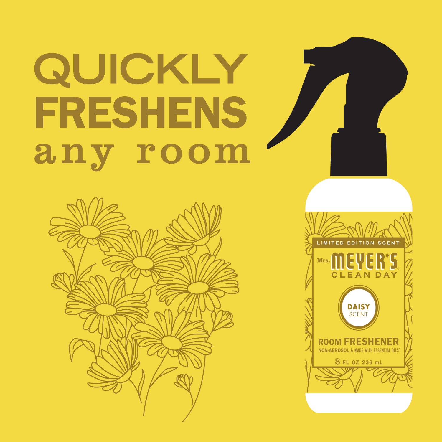slide 3 of 6, Mrs. Meyer's Clean Day Daisy Room Freshener Spray, 8 fl oz