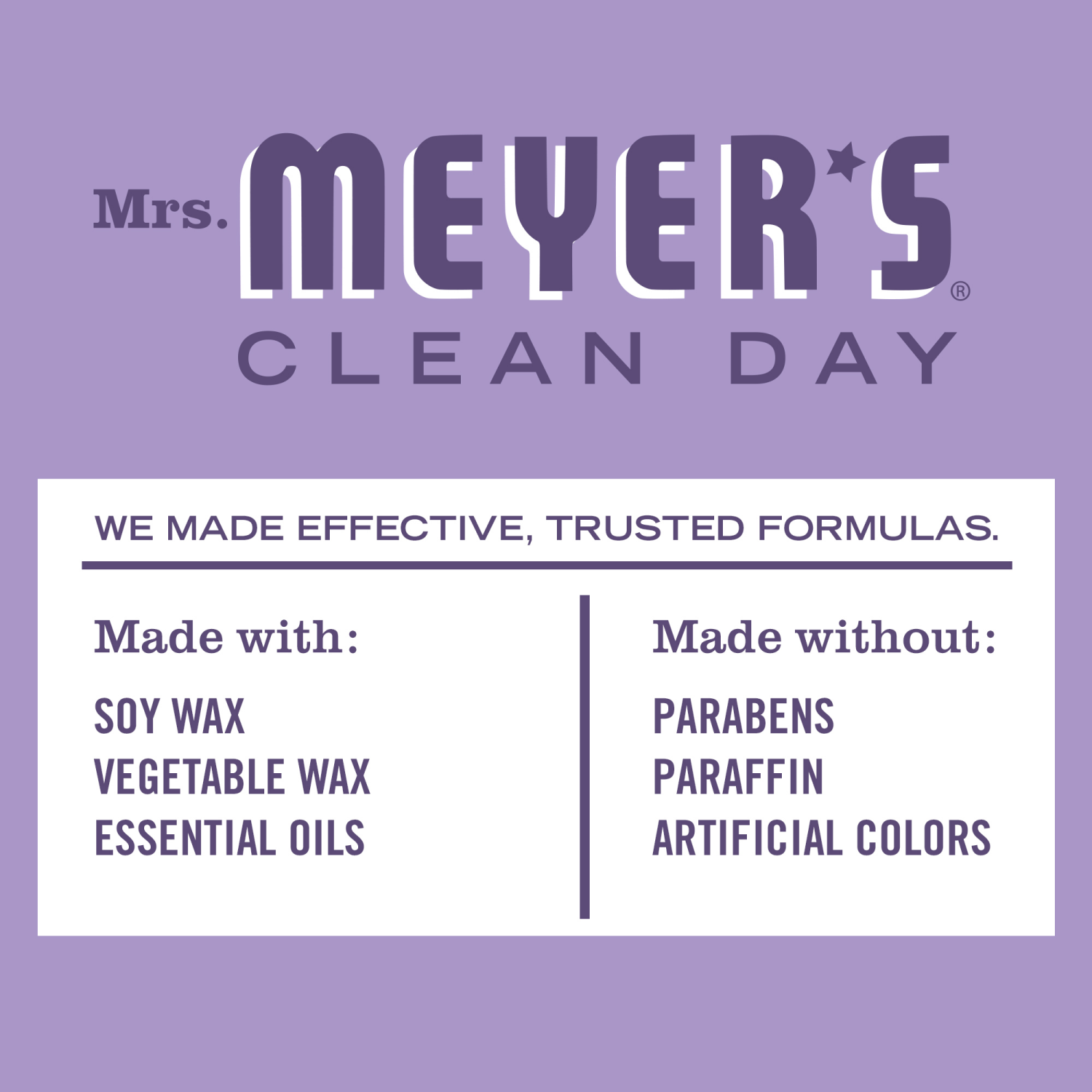 slide 6 of 6, Mrs. Meyer's Mrs. Meyer''s Clean Day Scented Soy Candle, Tin Candle, Lilac Scent, 2.9 Ounce, 2.9 oz