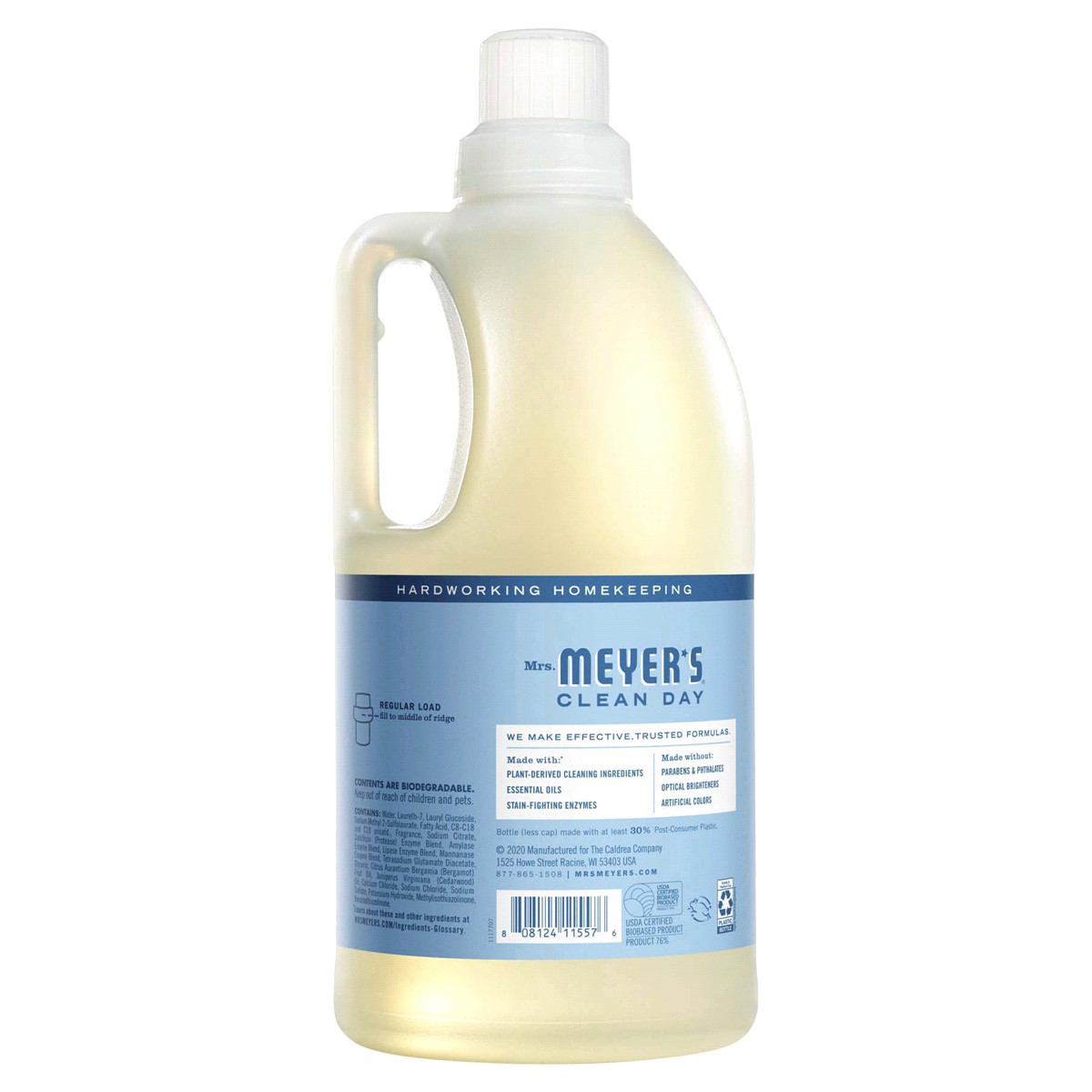 slide 2 of 2, Mrs. Meyer's Clean Day Laundry Detergent, Rain Water Scent, 64 Ounce Bottle (Pack of 2), 64 fl oz