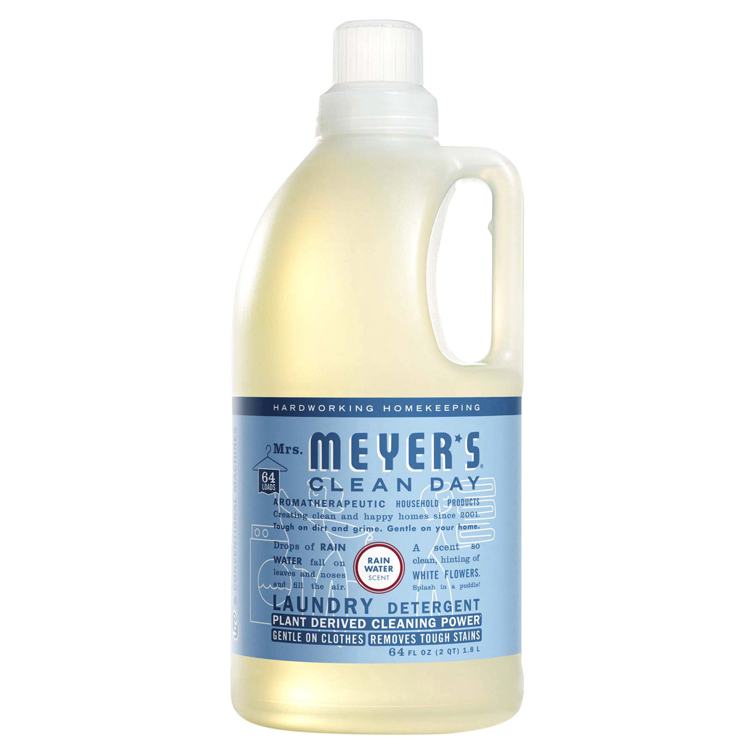slide 1 of 2, Mrs. Meyer's Clean Day Laundry Detergent, Rain Water Scent, 64 Ounce Bottle (Pack of 2), 64 fl oz