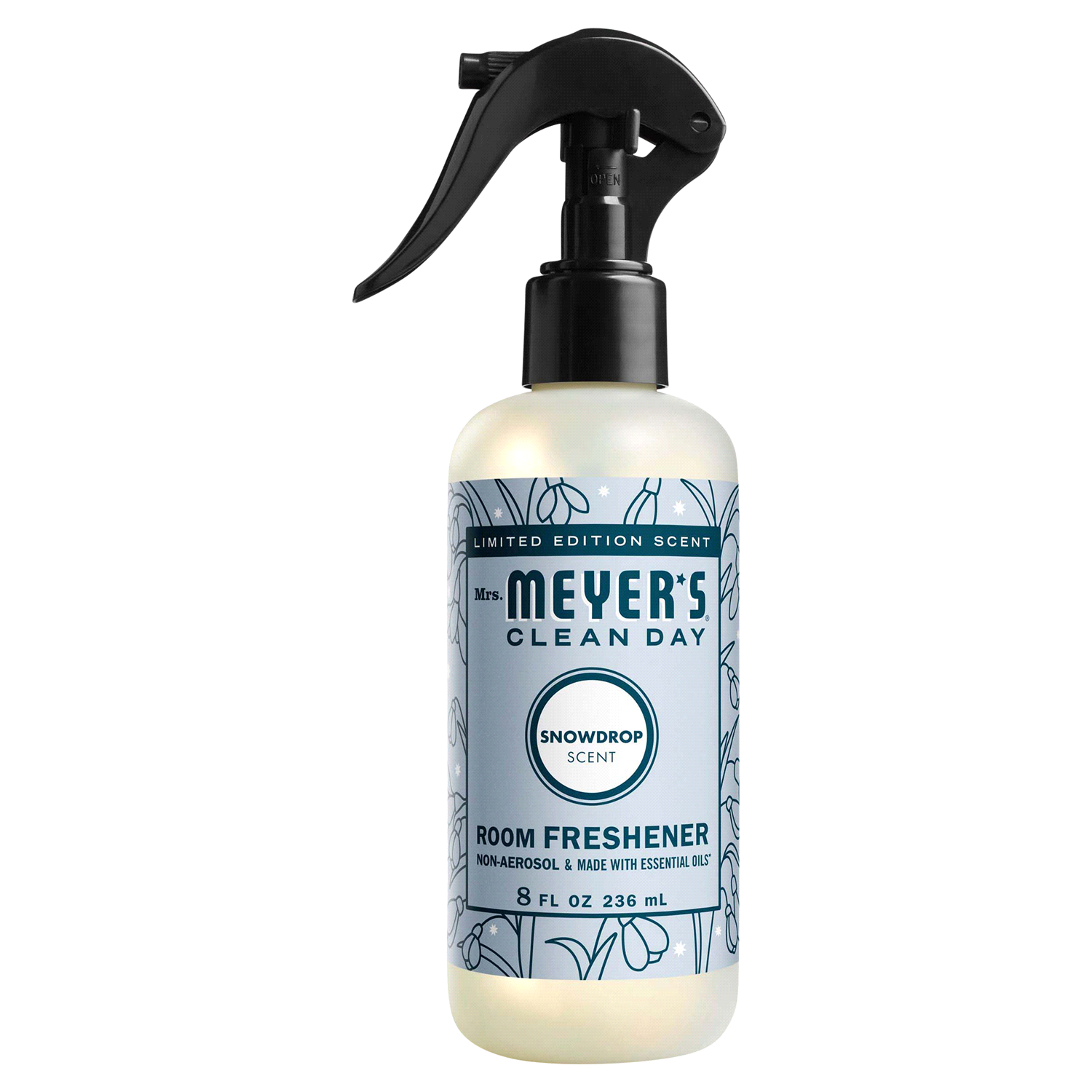 slide 1 of 5, Mrs. Meyer's Mrs. Meyer''s Clean Day Room Freshener, Limited Edition, Snowdrop Scent, 8 fl oz, 8 oz