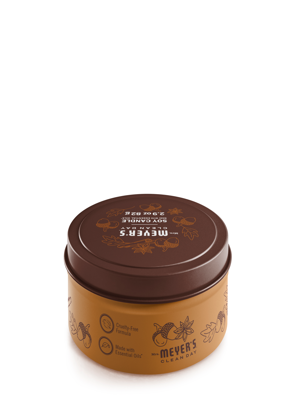 slide 5 of 5, Mrs. Meyer's Mrs. Meyer''s Clean Day Scented Soy Candle, Tin Candle, Acorn Spice Scent, 2.9 Ounce, 2.9 oz