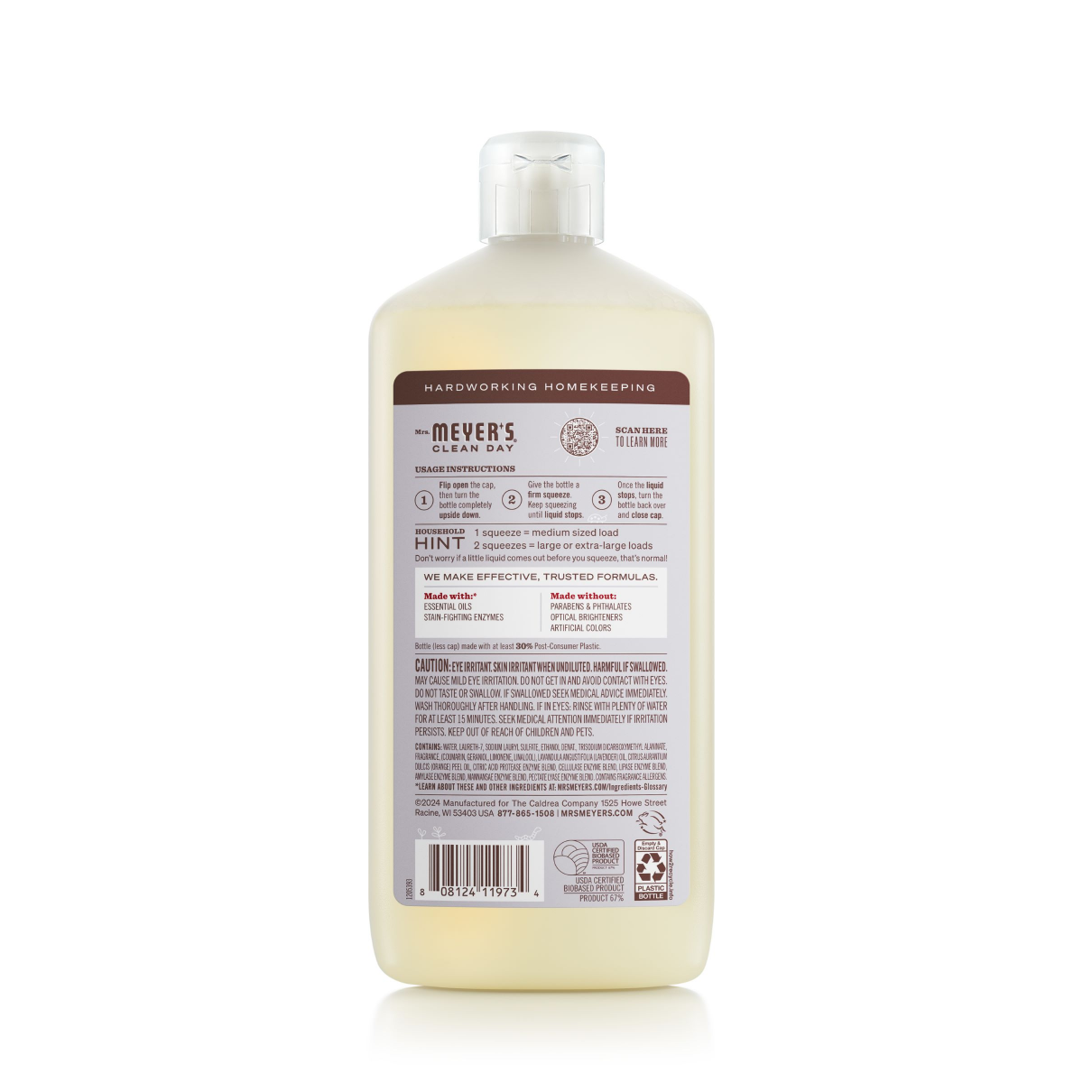 slide 2 of 5, Mrs. Meyer's Clean Day Ultra Concentrated Laundry Detergent, Lavender Scent, 24.3 fl oz, 24.3 fl oz