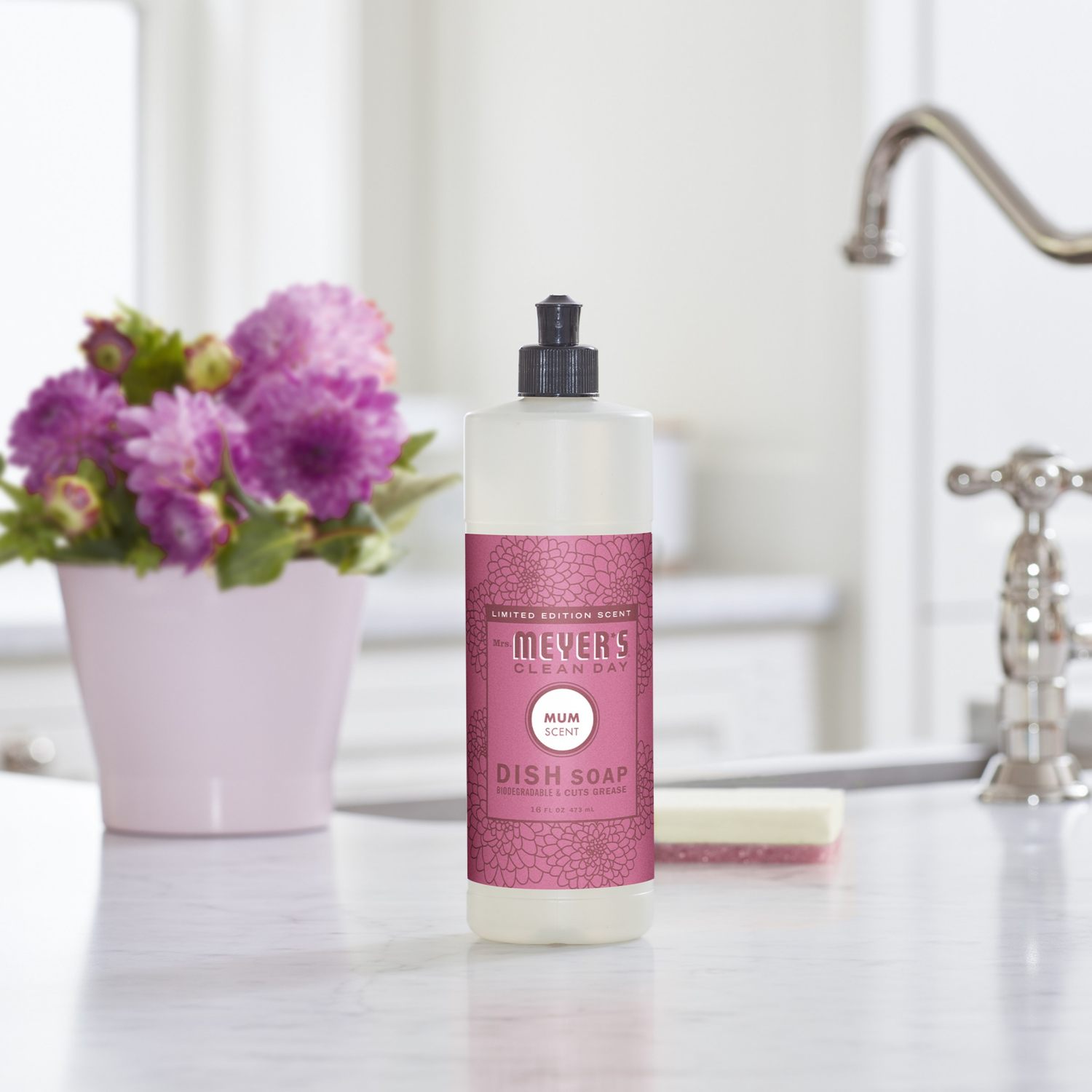 slide 3 of 6, Mrs. Meyer's Clean Day Mum Scent Dish Soap 16 fl oz, 16 fl oz