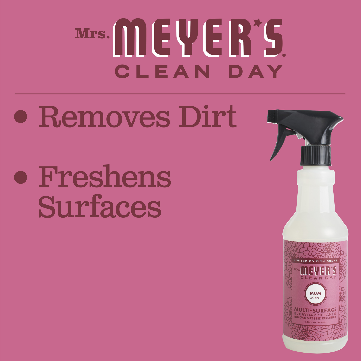 slide 3 of 5, Mrs. Meyer's Clean Day Limited Edition Mum Scent Multi-Surface Everyday Cleaner, 16 fl oz