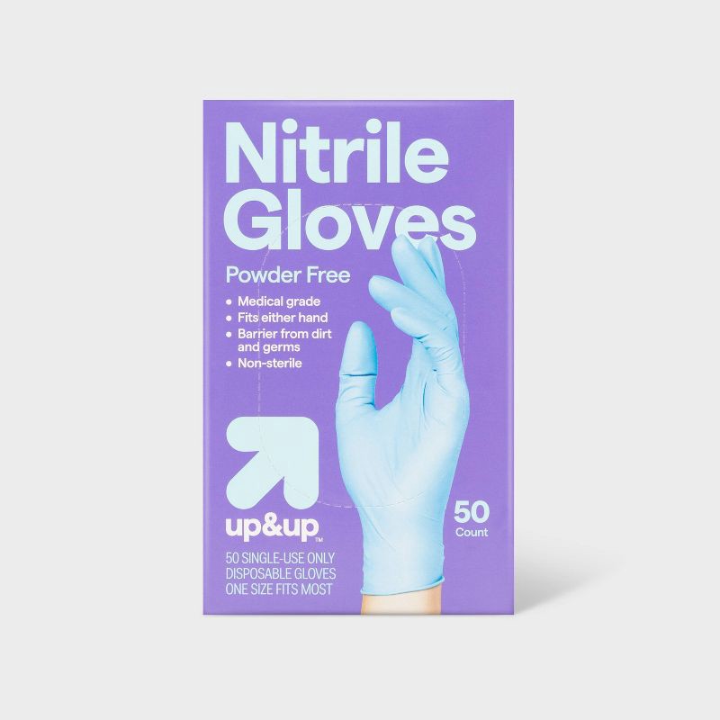 slide 1 of 3, Nitrile Exam Gloves - 50ct - up&up™, 50 ct