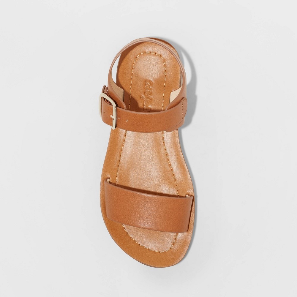 Girls' Kamila Buckle Ankle Strap Sandals - Cat & Jack Cognac 1 1 ct | Shipt