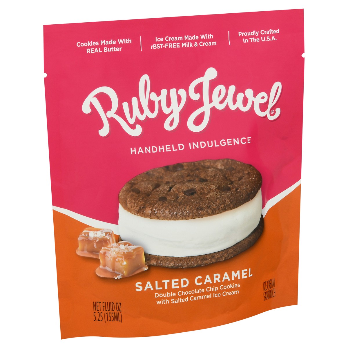 slide 6 of 11, Ruby Jewel Salted Caramel Cookie Chocolate Cookie Ice Cream Sandwich, 5 oz