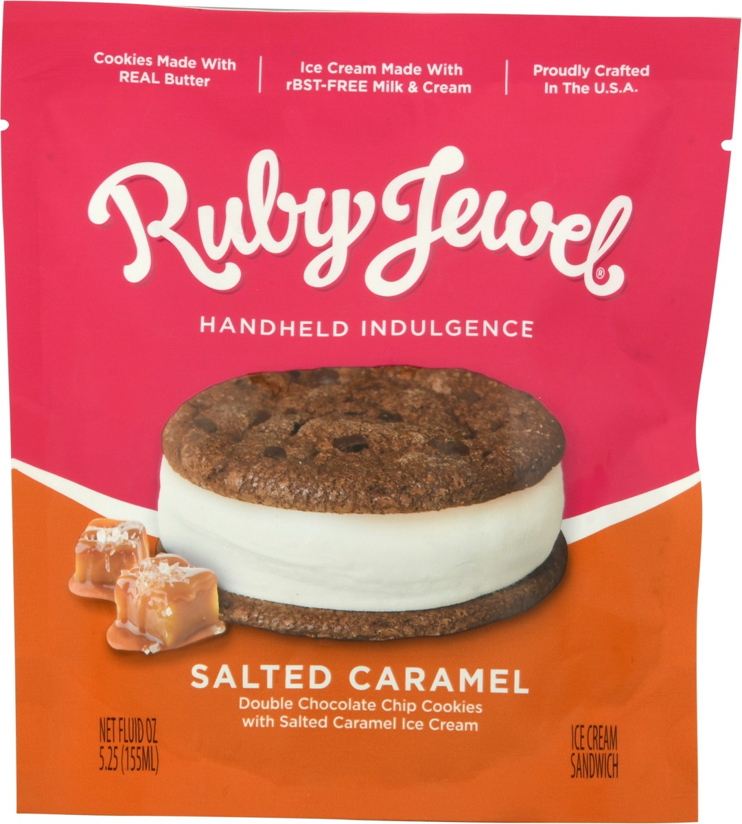 slide 4 of 11, Ruby Jewel Salted Caramel Cookie Chocolate Cookie Ice Cream Sandwich, 5 oz