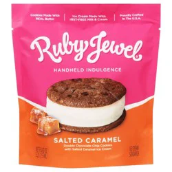 Ruby Jewel Salted Caramel Cookie Chocolate Cookie Ice Cream Sandwich