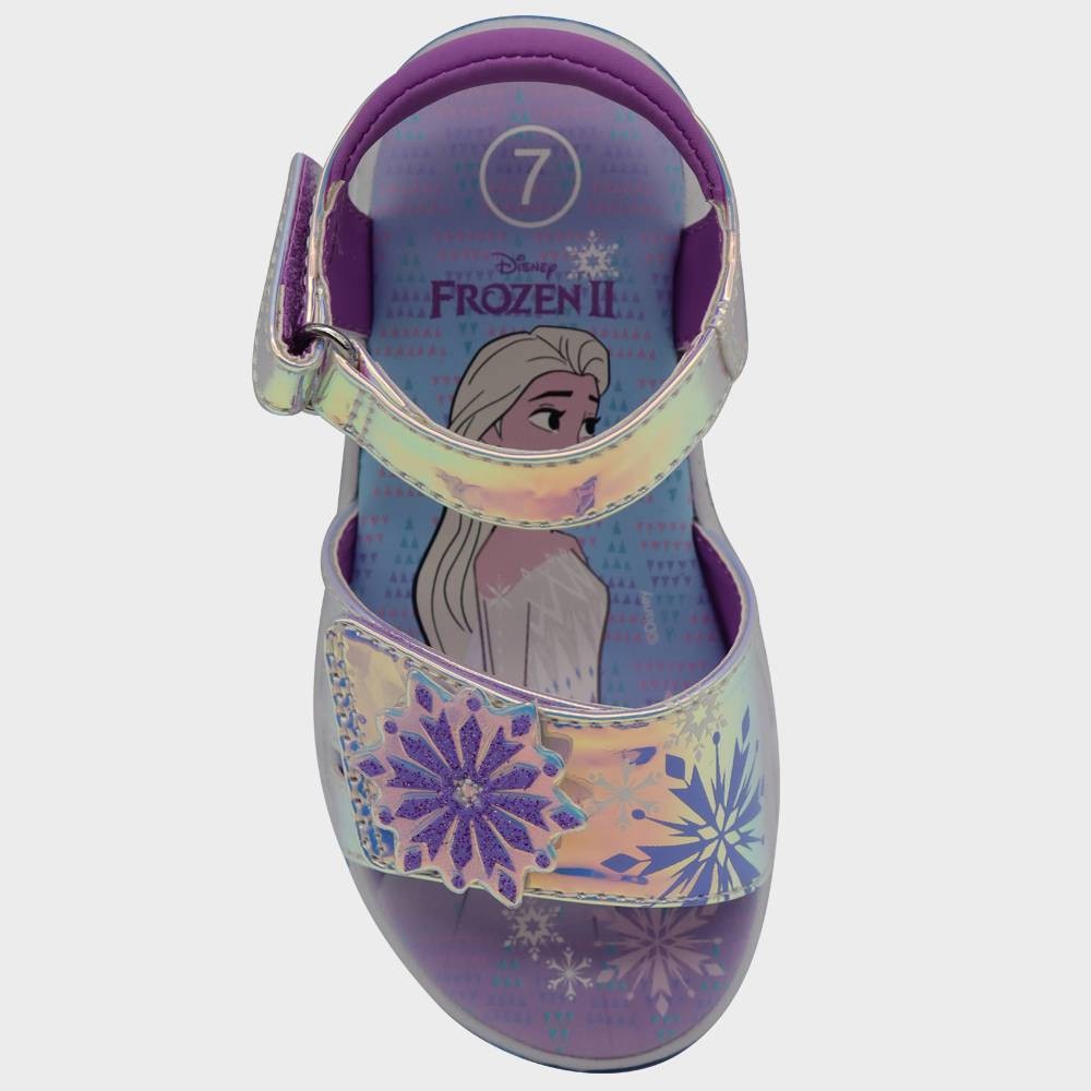 slide 3 of 7, Toddler Girls' Frozen Two Strap Footbed Sandals - Purple 7, 1 ct