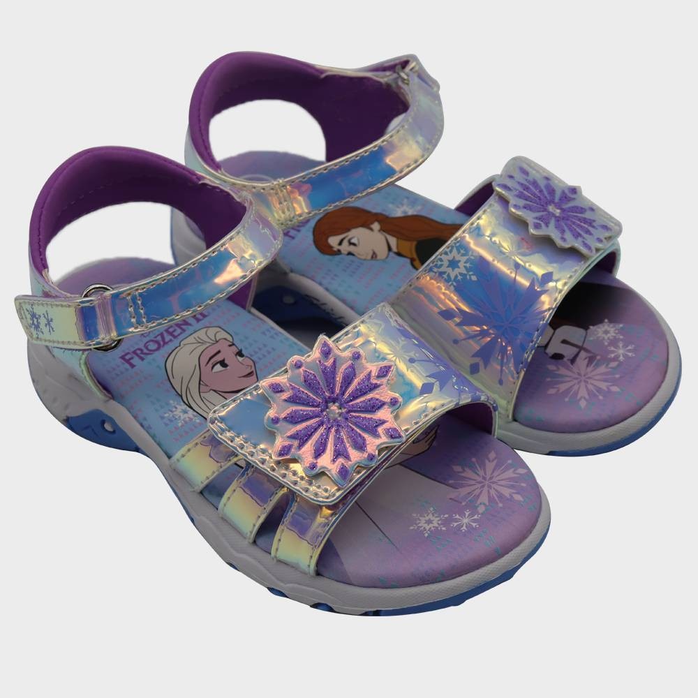 slide 4 of 7, Toddler Girls' Frozen Two Strap Footbed Sandals - Purple 7, 1 ct