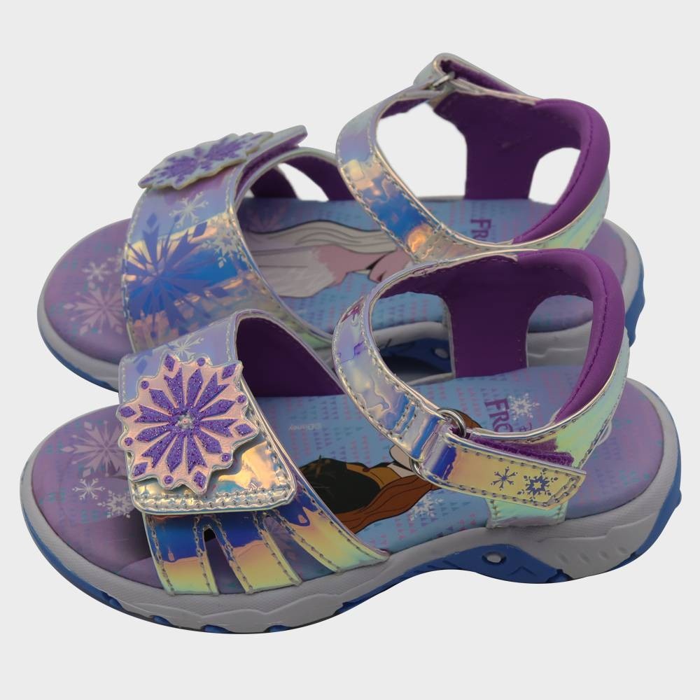 slide 5 of 7, Toddler Girls' Frozen Two Strap Footbed Sandals - Purple 7, 1 ct