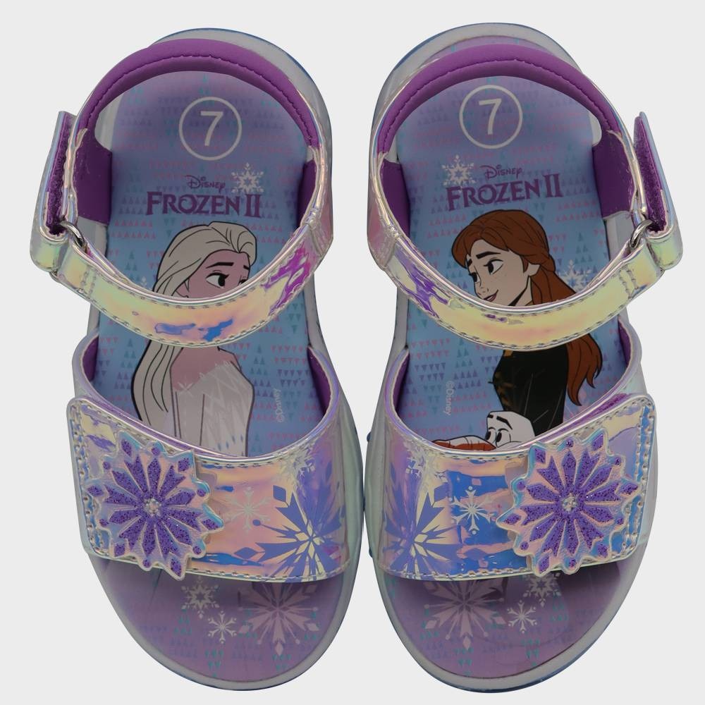 slide 6 of 7, Toddler Girls' Frozen Two Strap Footbed Sandals - Purple 7, 1 ct