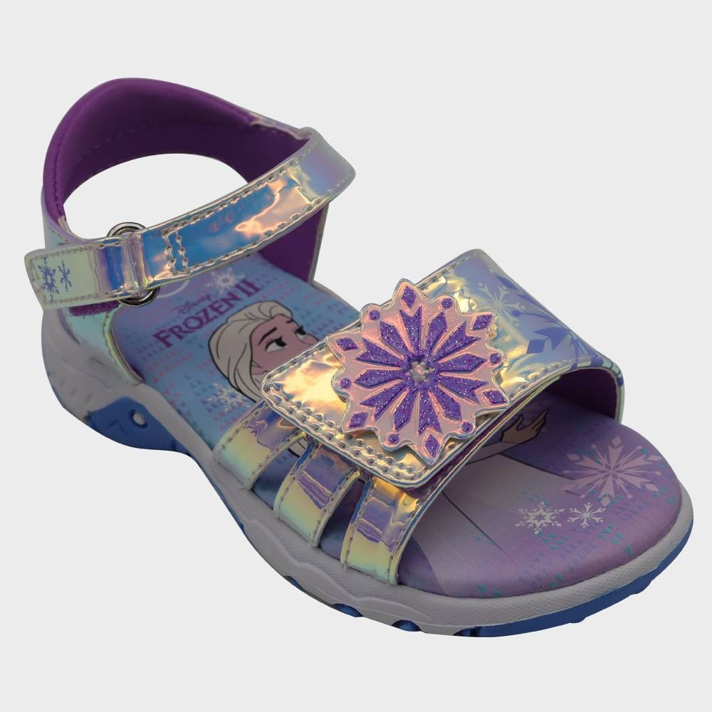 slide 1 of 7, Toddler Girls' Frozen Two Strap Footbed Sandals - Purple 7, 1 ct