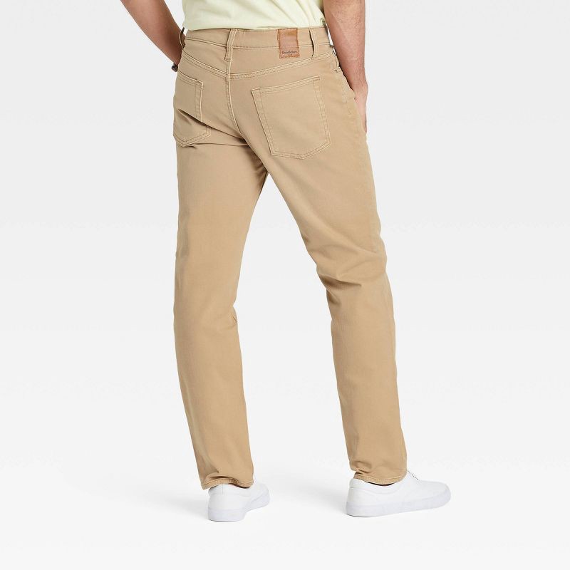 slide 2 of 3, Men's Fit Jeans - Goodfellow & Co™ Khaki 32x30: Heavyweight Denim, Relaxed Leg, Mid Rise, 1 ct