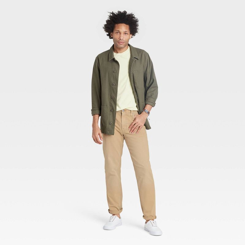 slide 3 of 3, Men's Fit Jeans - Goodfellow & Co™ Khaki 32x30: Heavyweight Denim, Relaxed Leg, Mid Rise, 1 ct