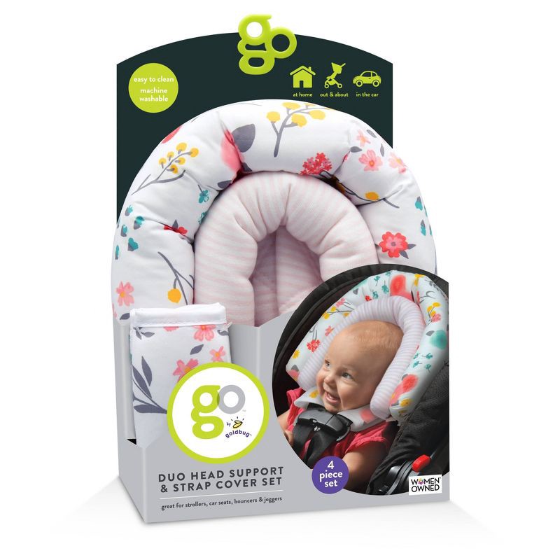slide 9 of 9, Go by Goldbug Duo Head Support - Floral, 1 ct