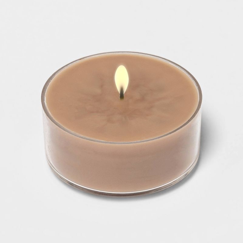 slide 2 of 3, 12pk Tealight Ashwood and Palo Santo Candle - Threshold™: Votive-Style, 4hr Burn Time, 12 ct